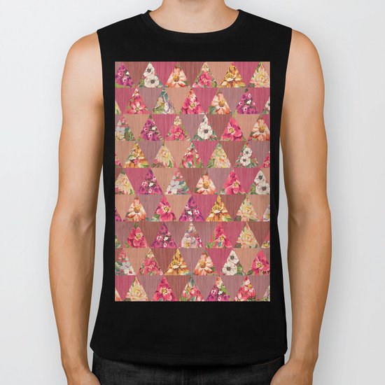 GEOMETRIC MODERN FLOWERS Biker Tank
