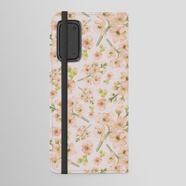 Dreamy Watercolor peach florals Android Wallet Case