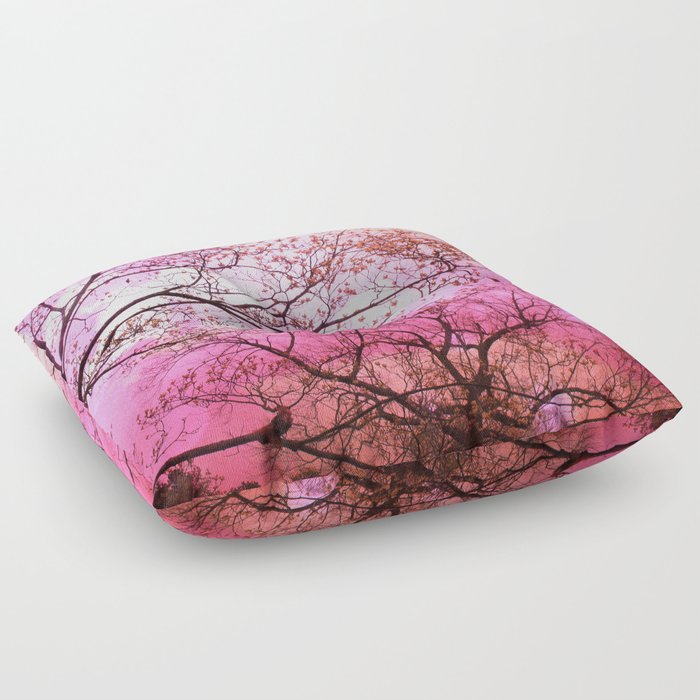 Surreal Pink Trees Nature  Floor Pillow