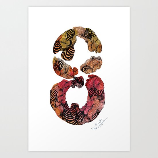 Doodle '8' Art Print