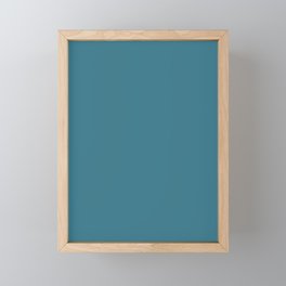 Teal Blue Solid Color Framed Mini Art Print