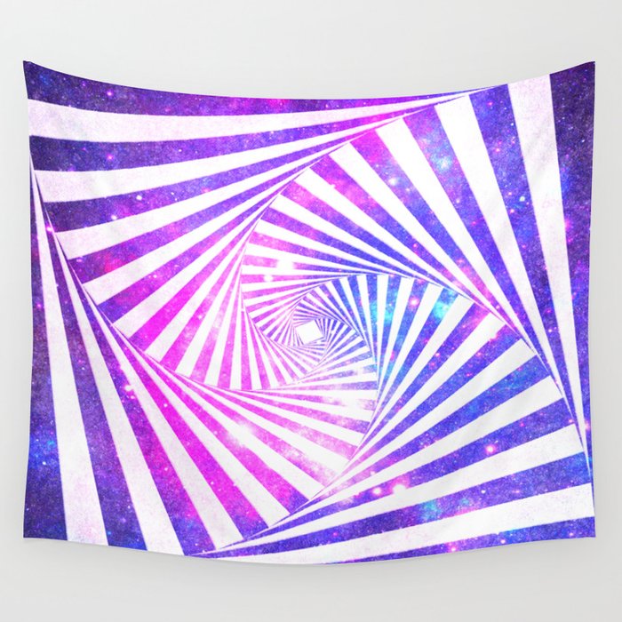 Hypnotic Galaxy Purple Pink Blue Wall Tapestry