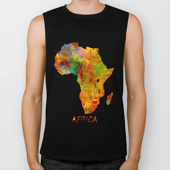 Africa map colored Biker Tank