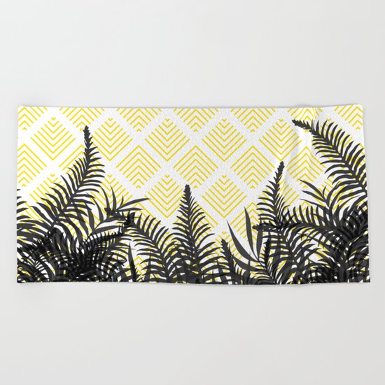 Tropical Ferns on Pattern #society6 #decor #buyart Beach Towel