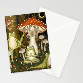 mushroom forest yoga Stationery Card