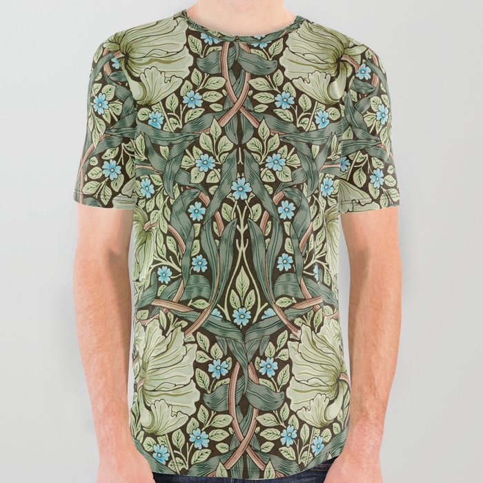 Pimpernel by William Morris All Over Graphic Tee