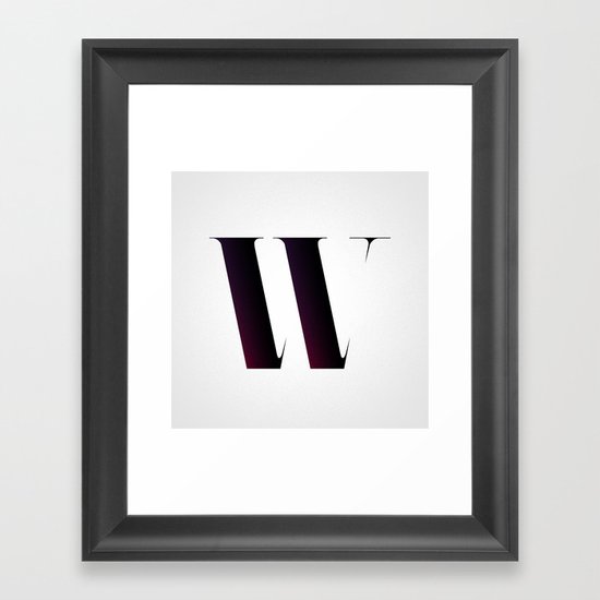 The Letter W Framed Art Print