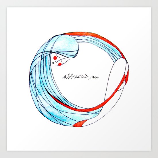 AbbraccioMi // Hugging Myself Art Print
