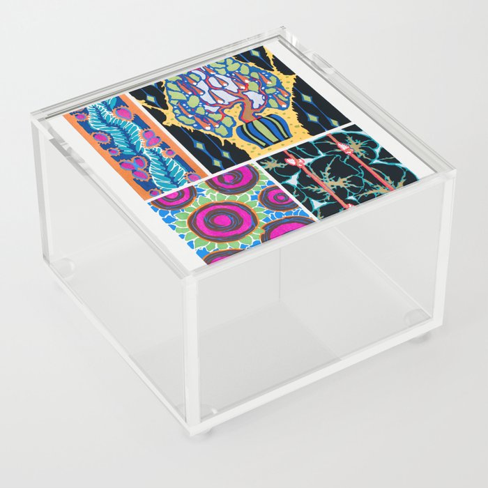 Seguy. Floral colorful background, vintage art deco & art nouveau background, plate no.  (Reproduction) Acrylic Box