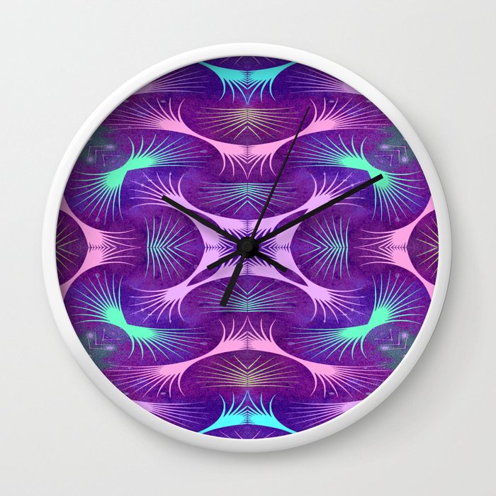 Purple Color Craze Kaleidoscope by Pamela Arsena Wall Clock