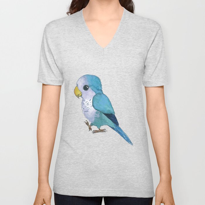 very cute blue quaker parrot V Neck T Shirt