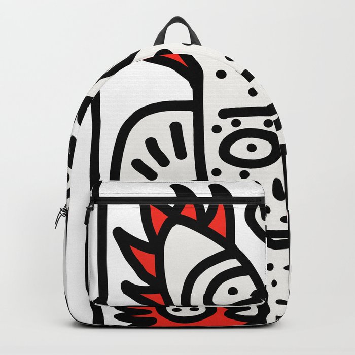 Spread Love Graffiti Art Black and White Red Heart  Backpack
