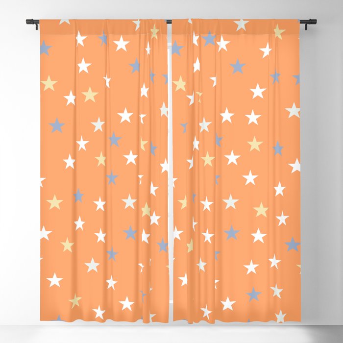 Peach Pastel Background With Stars Blackout Curtain