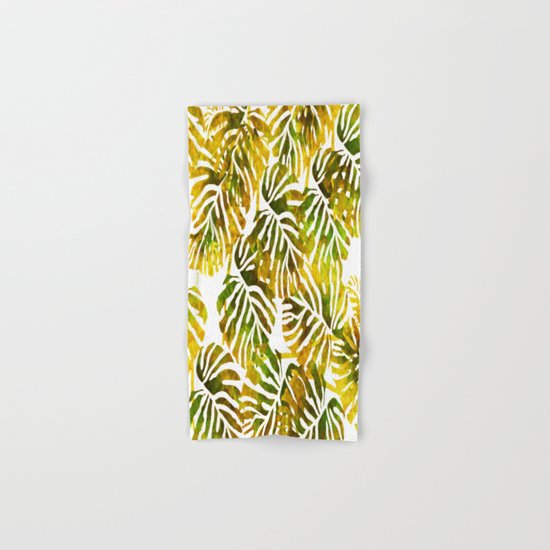 Sunset Tropical Leaves Abstract Hand & Bath Towel