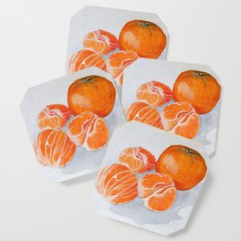 Clementine Gouache and Watercolor Painting  Coaster