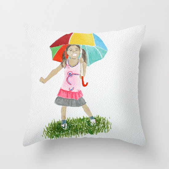 My umbrella Throw Pillow