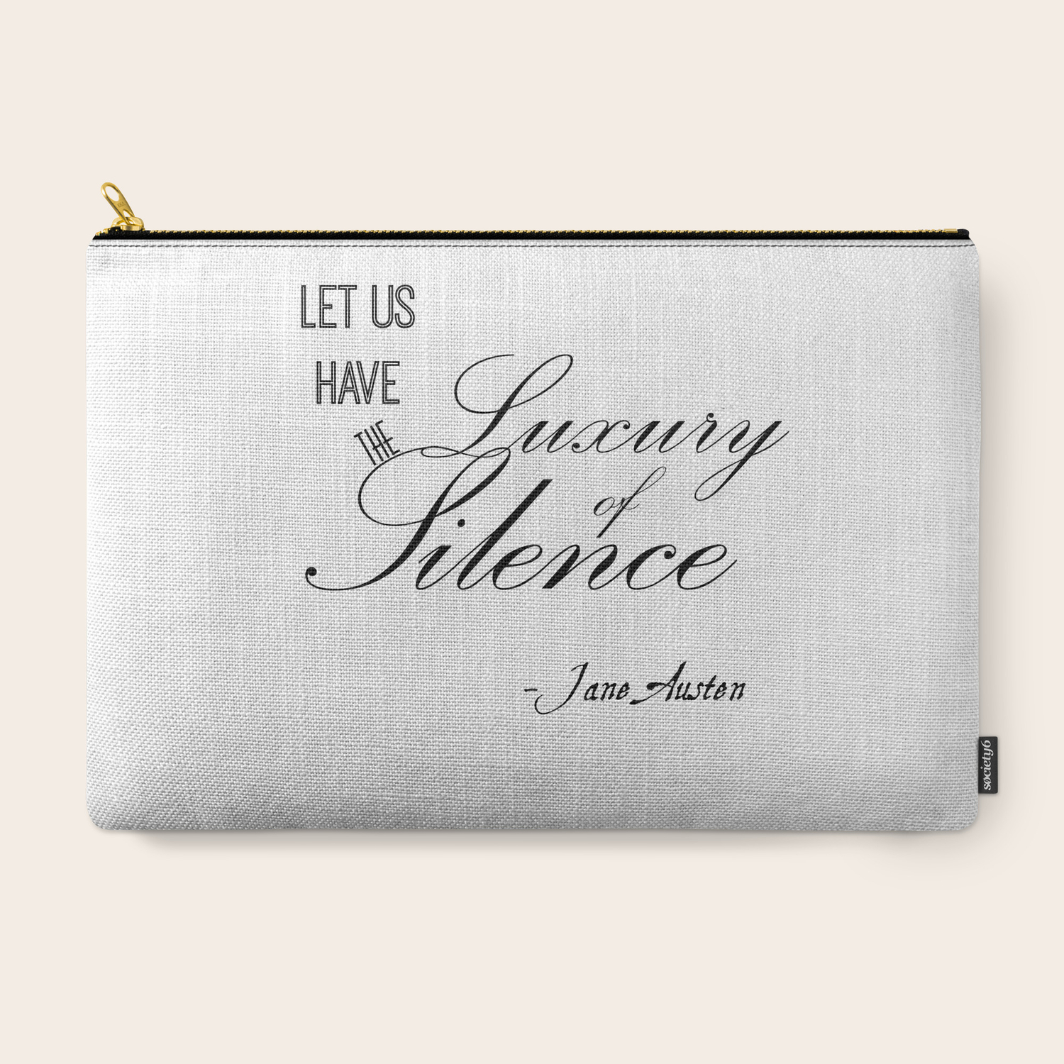 Let Us Have The Luxury Of Silence Jane Austen Quote From Mansfield Park Carry All Pouch By Bookishbehaviour Society6
