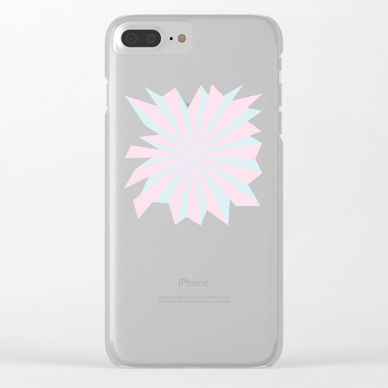 Starbust 60's pastel-Pink Aqua geometric Pattern Clear iPhone Case