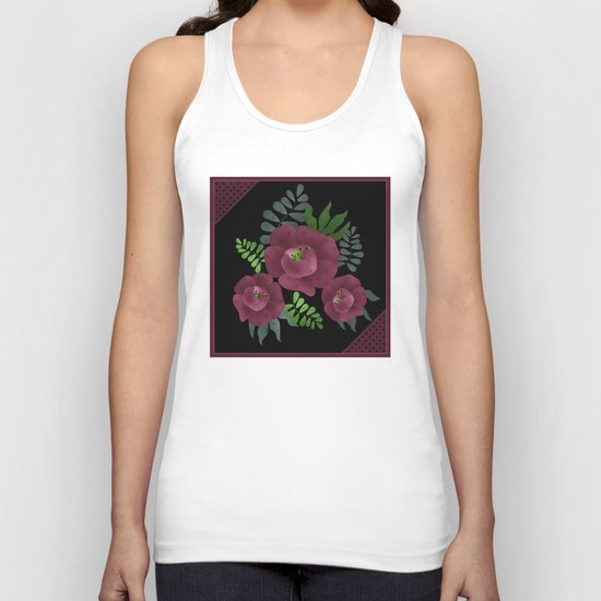 Burgundy roses. Unisex Tank Top