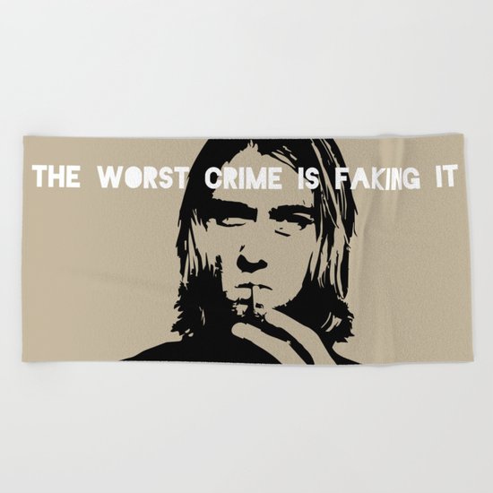 Badass Cobain Beach Towel