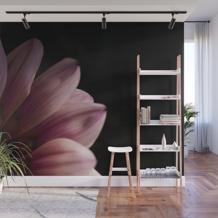 Floral Black And Pink Design Wall Mural