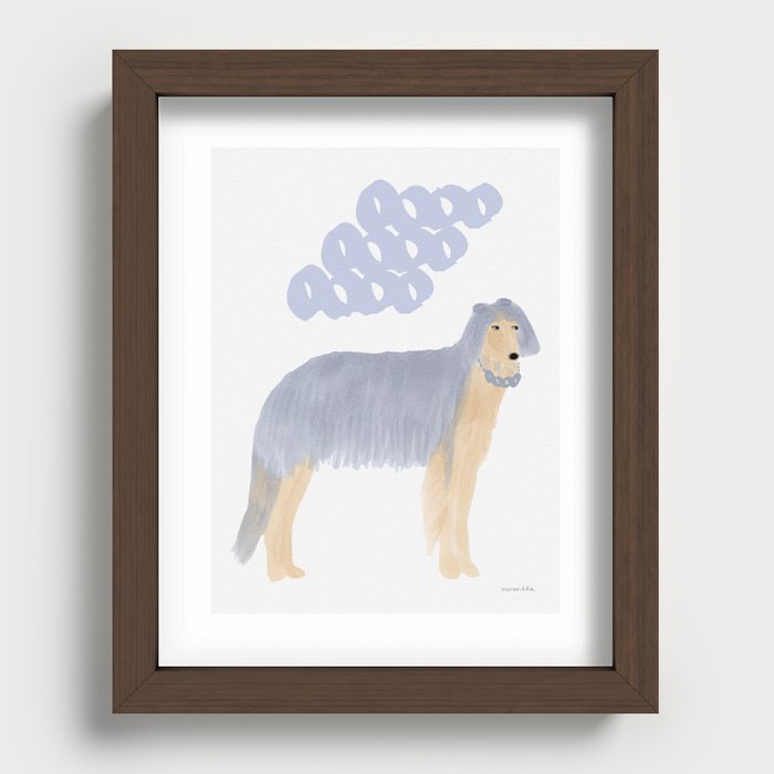 Stylish Dog - Grey Recessed Framed Print