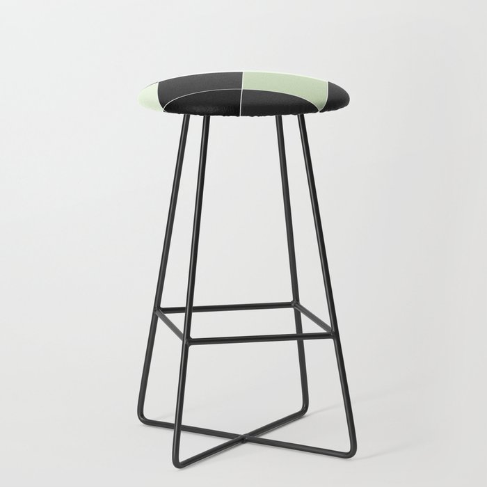 Mint Green Black Gray Geometrical Argyle Diamond Pattern Bar Stool