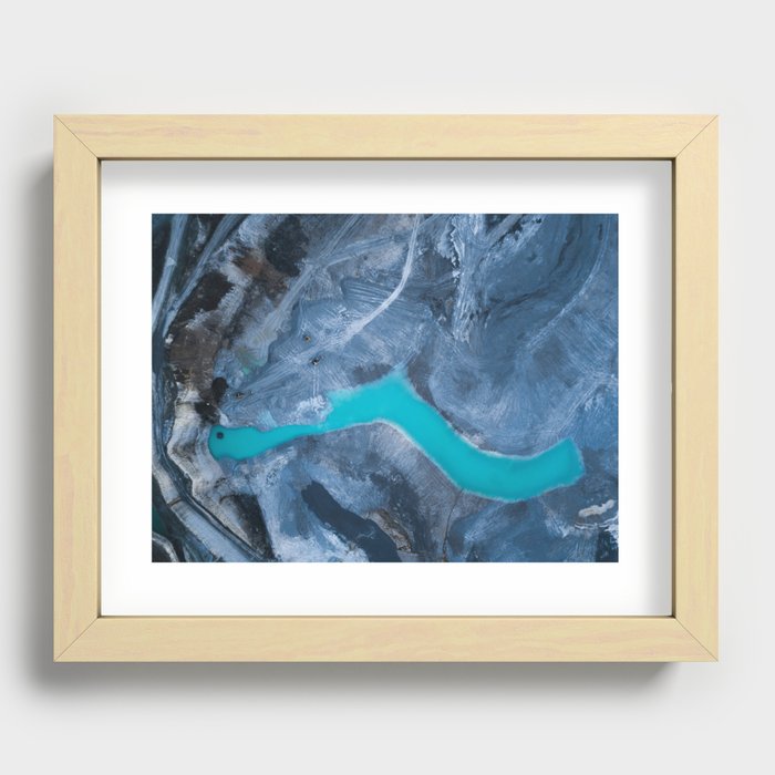 Abstract Photo of a quarry (aerial shot) Recessed Framed Print