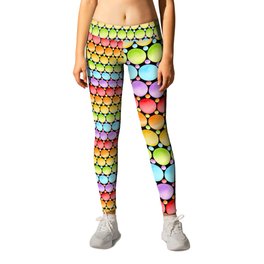 Rainbow Dotty Stripes Leggings | Painting, Cheery, Dots, Rainbow, Polkadots, Bright, Ground, Multicolour, Watercolor, Fun 