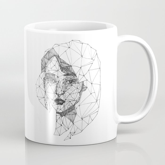 Monochrome Ink-pen Girl Face Coffee Mug
