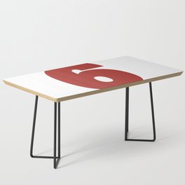 6 (Maroon & White Number) Coffee Table