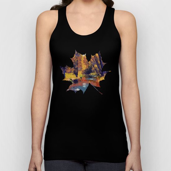 Autumn pond in the park Unisex Tank Top