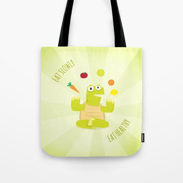 Eat slowly, eat healthy. A PSA for stressed creatives. Tote Bag