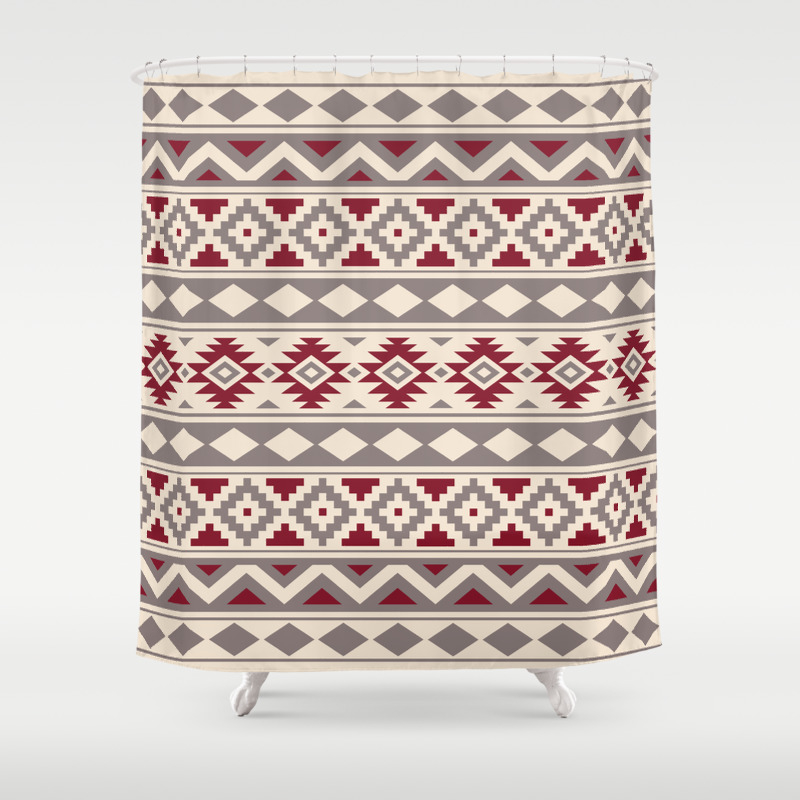 Aztec Essence Ptn Iiib Red Cream Taupe Shower Curtain By