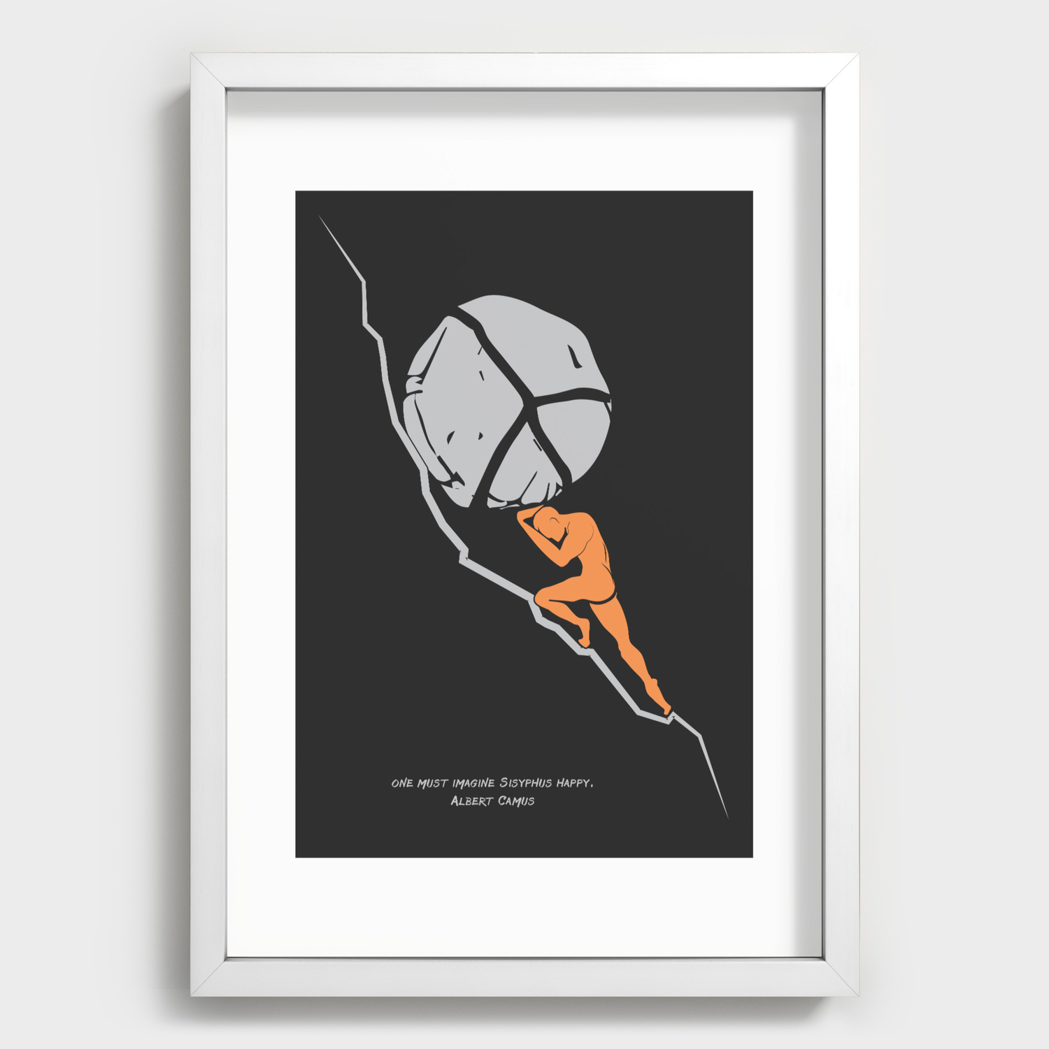 One Must Imagine Sisyphus Happy - Illustration - Albert Camus ...