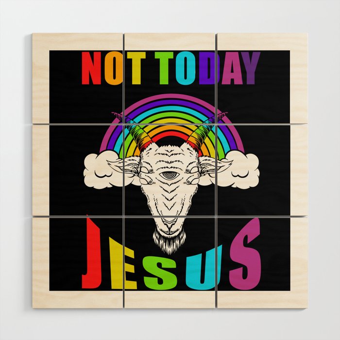 Not Today Jesus Wood Wall Art