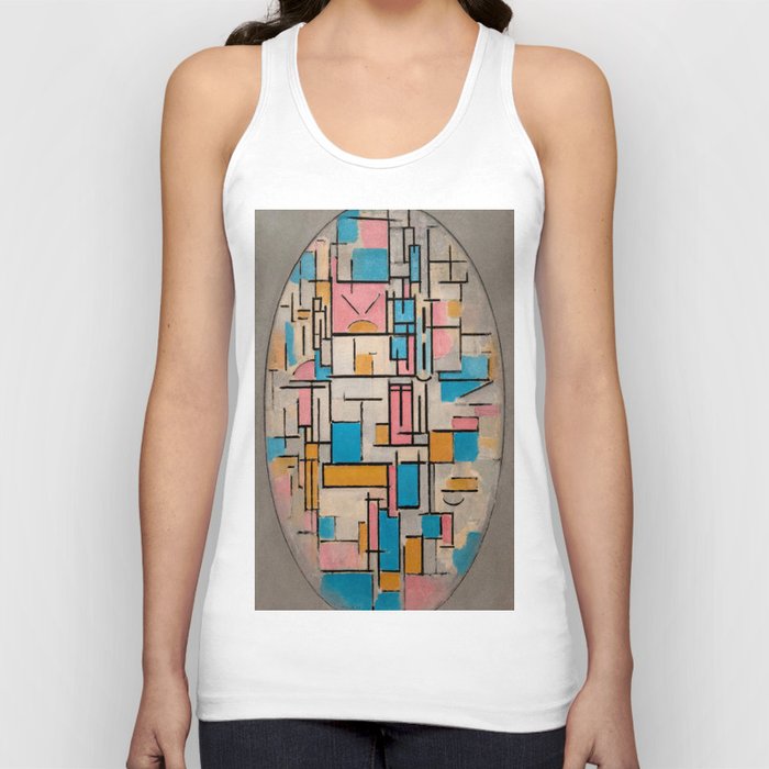 Piet Mondrian (1872-1944) - Composition in Oval with Color Planes 1 - 1914 - De Stijl (Neoplasticism), Cubism - Abstract, Geometric abstraction - Oil on canvas - Digitally Enhanced Version - Tank Top