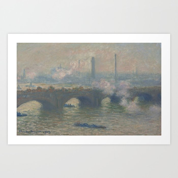 Waterloo Bridge, Gray Day (1903) by Claude Monet. Art Print