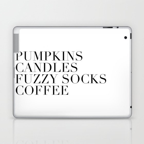 pumpkins candles fuzzy socks coffee Laptop & iPad Skin