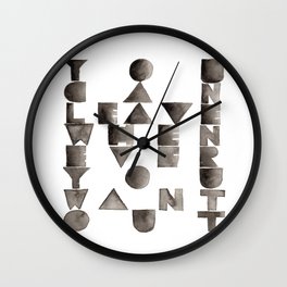 Relator  Wall Clock | Illustration, Typography, Black and White, Painting 