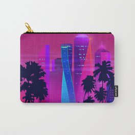 Synthwave Neon City #15: Vice city Carry-All Pouch | Neon, Neoncity, Electronic, Synthwave, Synthwavespace, Neonlandscape, Retro, 80S, Videogames, Pixelart 