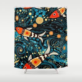 Traditional fish Shower Curtain