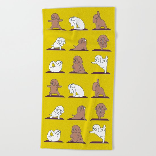 Poodle Yoga Beach Towel