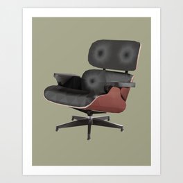 Eames Lounge Chair Polygon Art Art Print