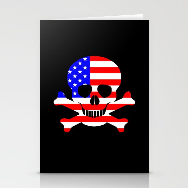 Stars And Stripes Skull and Crossbones Stationery Cards