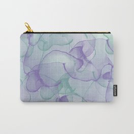 Purple and Green Colorful Alcohol Ink Pattern Carry-All Pouch