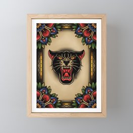 Traditional Tattoo Panther  Framed Mini Art Print