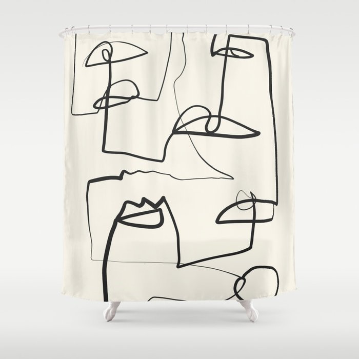 Abstract line art 12 Shower Curtain