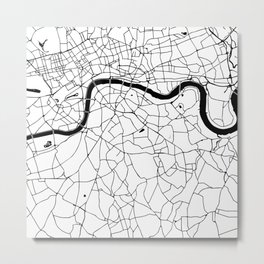 London Minimal Map Metal Print