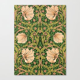 William Morris Pimpernel, green, William Morris floral design  Canvas Print
